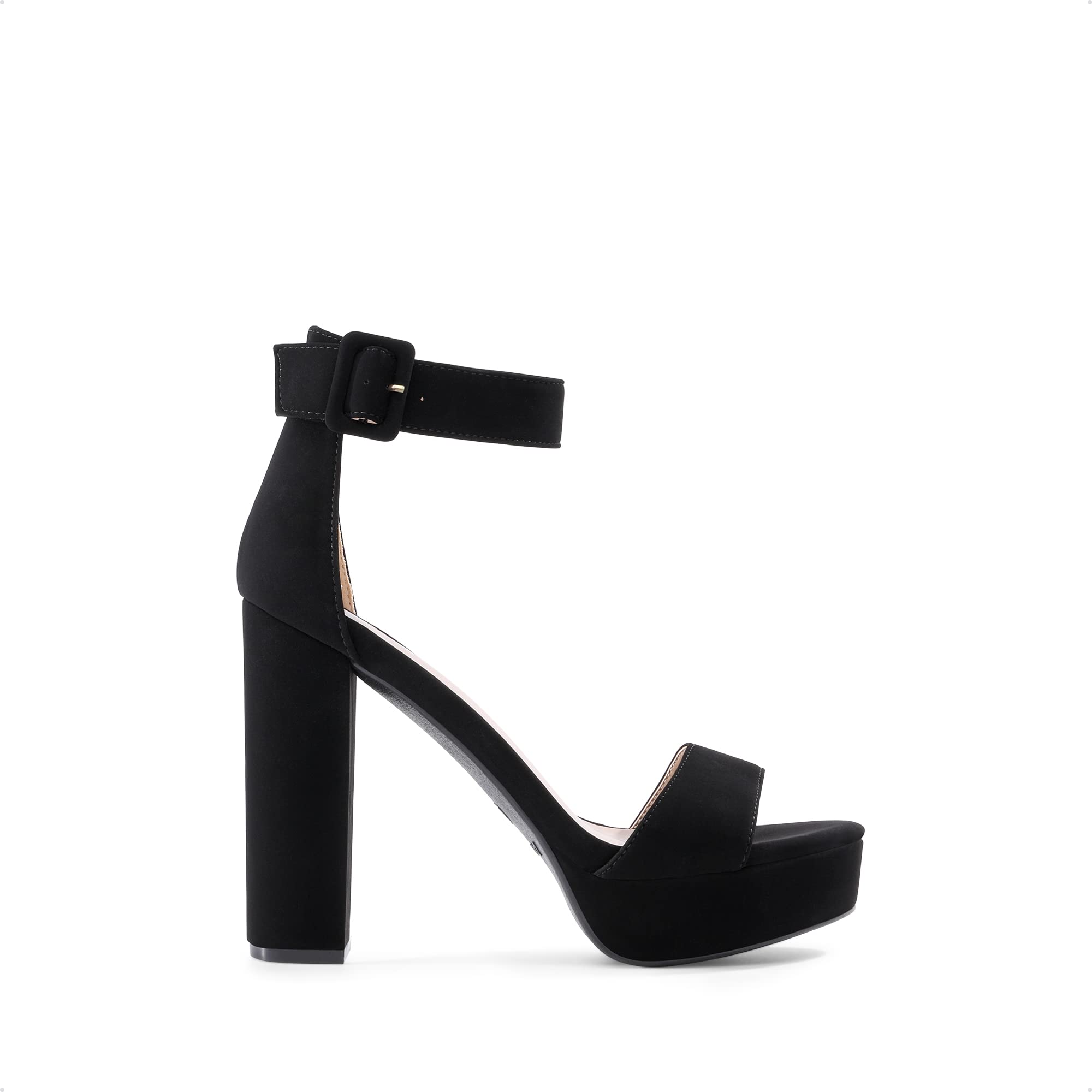 DREAM PAIRS Womens HI-LO High Heel Platform Pump Sandal Orinthia,Size 7,Black/Nubuck,HI-LO
