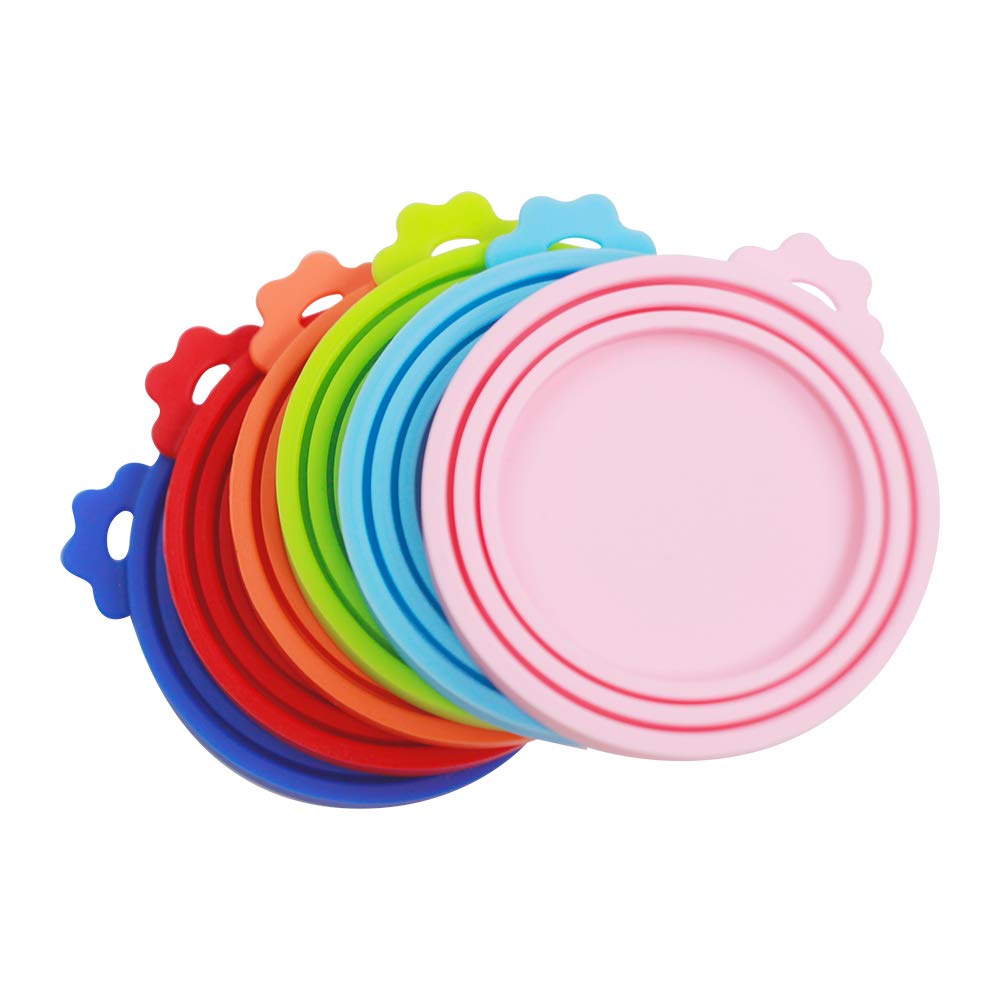 Yobbai 6 packs Pet Food Can Lids, Food Safe BPA-Free & Dishwasher Safe, Can Covers Most Standard Size Dog and Cat Can Tops