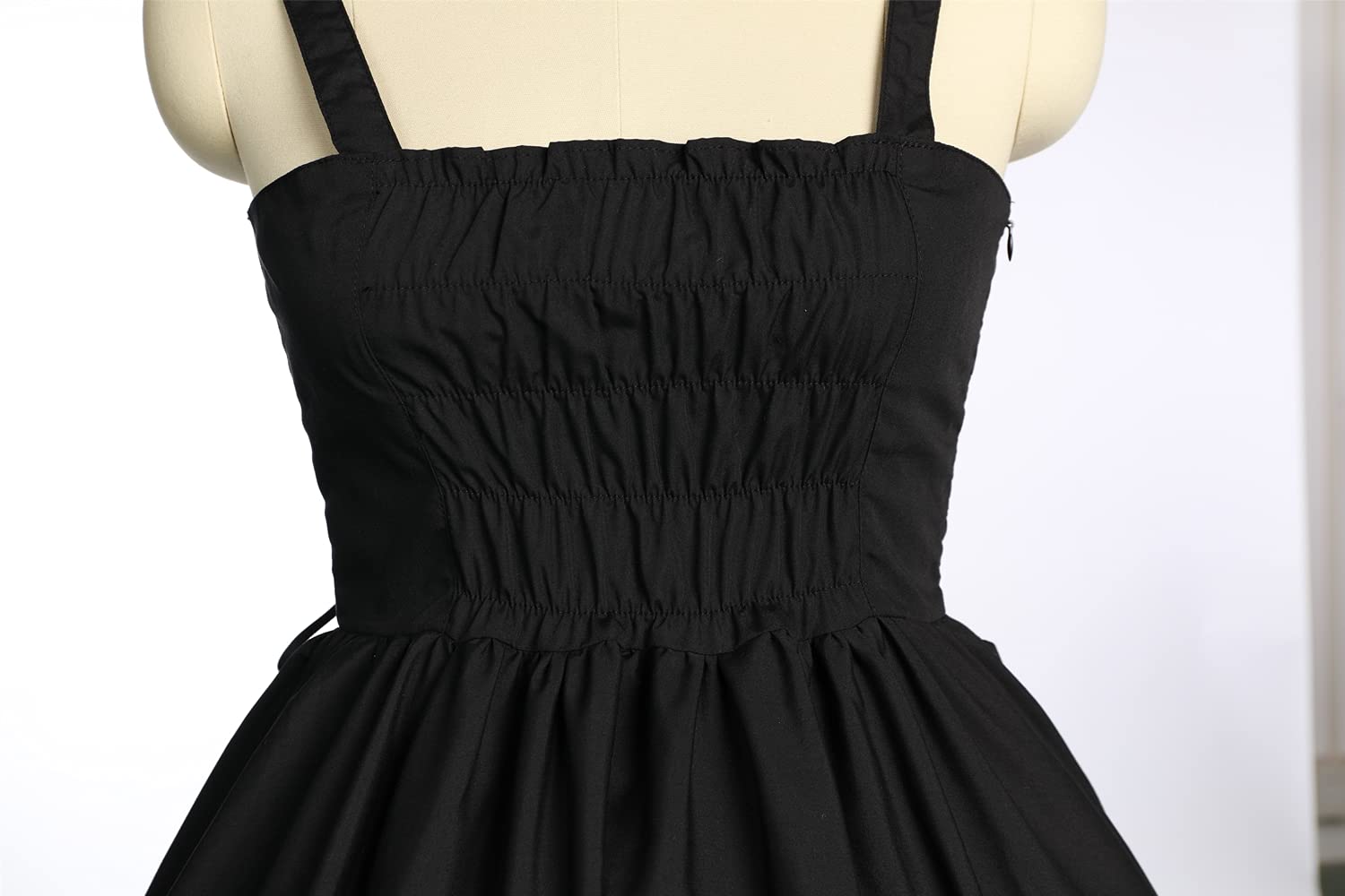 Women Gothic Lolita Dress Classic Summer Sleeveless Vintage Goth Lolita Dress Plus Size Anime Maid Cosplay Costume L Black