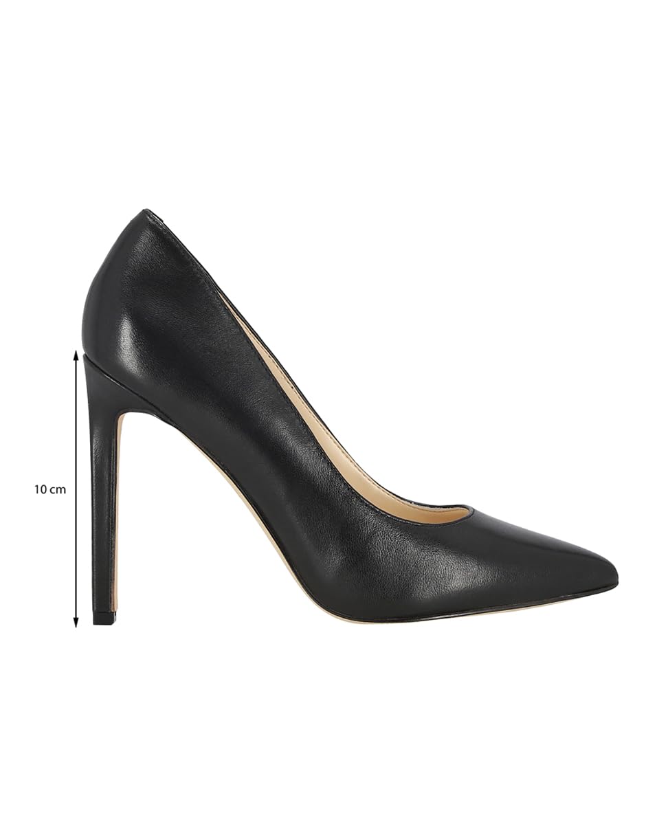 Nine West Women's Tatiana Pump, Black Leather, 8.5