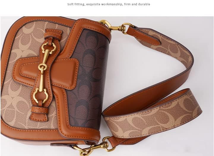 Women Small Crossbody Bags Women Golden Buckle Leather Purse Handbag Fashion Design (coffee&brown)