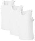 BAMBOO COOL Men's Tank Top White Undershirts Moisture Wicking Breathable, Fitted Ruglar Fit T Shirts for Men 3 Pack