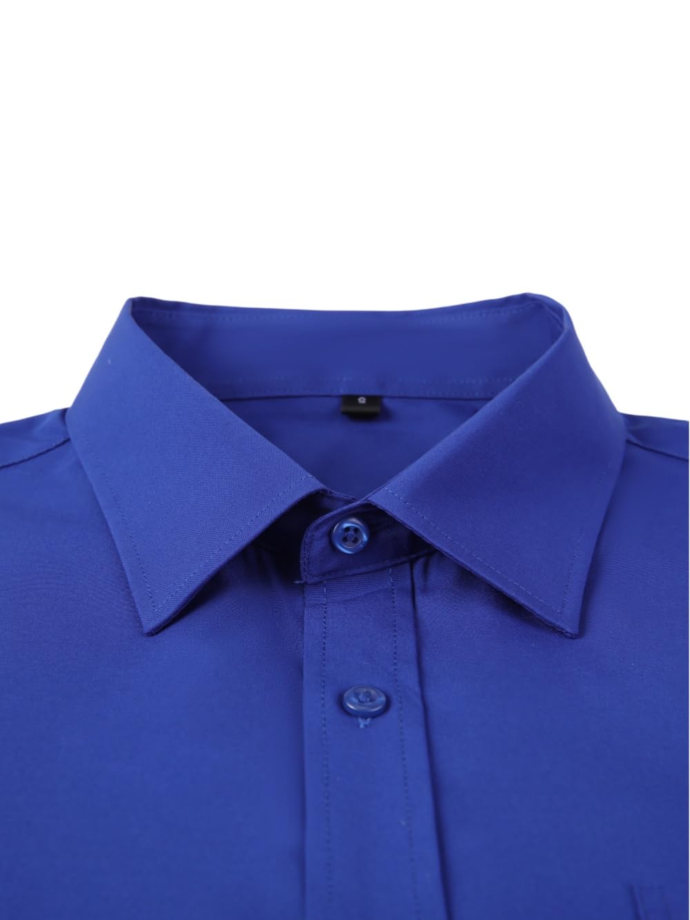 Lumilk Men's Dress Shirts Long Sleeve Button Down Shirt Business Formal Stretch Shirt Regular Fit with Pockets Royal Blue XX-Large