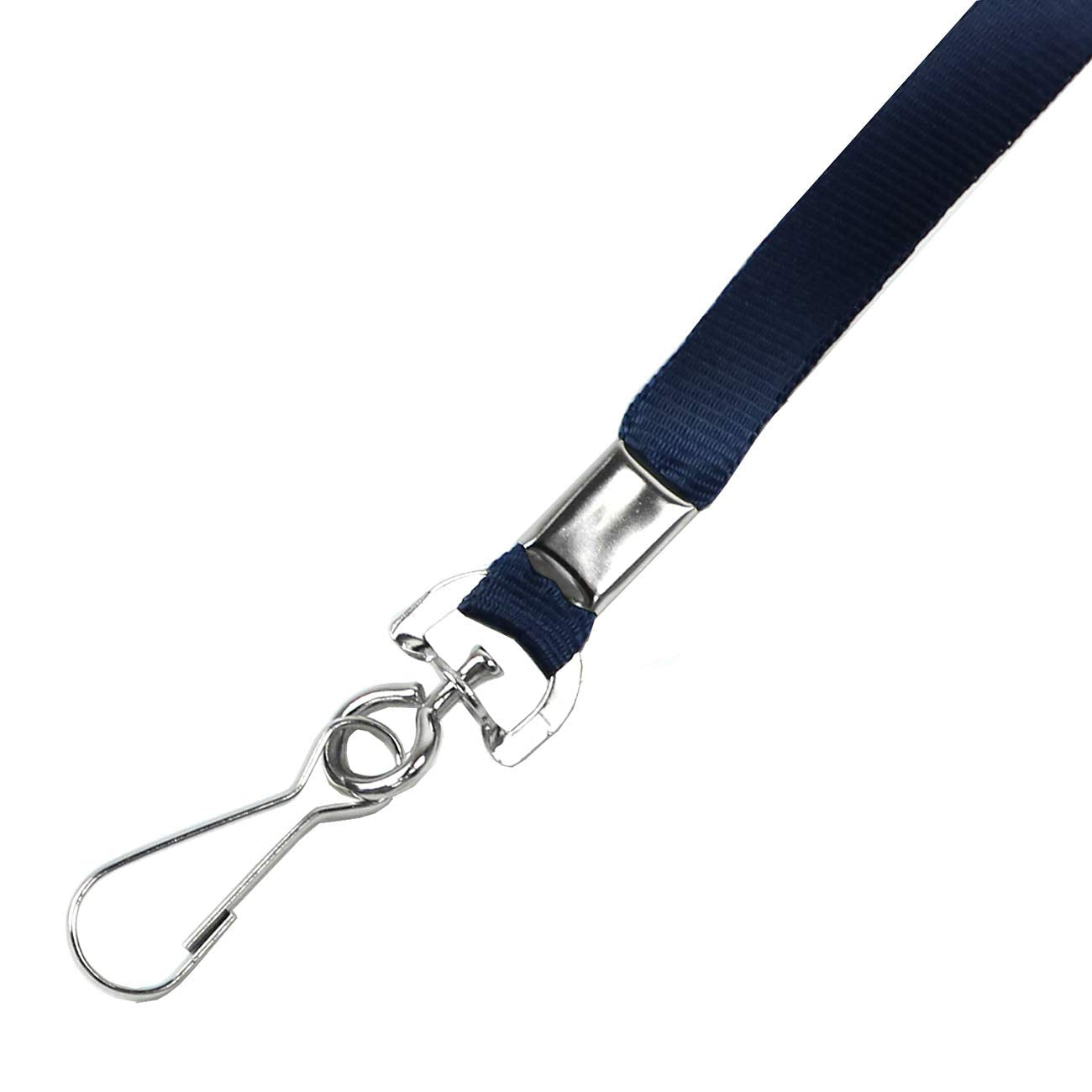 Beebel Navy Blue Lanyards 100 Pcs Lanyard for Id Badges Flat Lanyard with Badge Clip with J-Hook (Navy Blue)