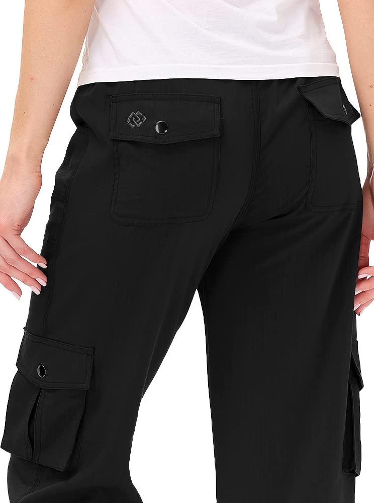 MoFiz Hiking Cargo Shorts for Women Outdoor Quick Dry Athletic Shorts for Boating Camping with Pockets Black XL