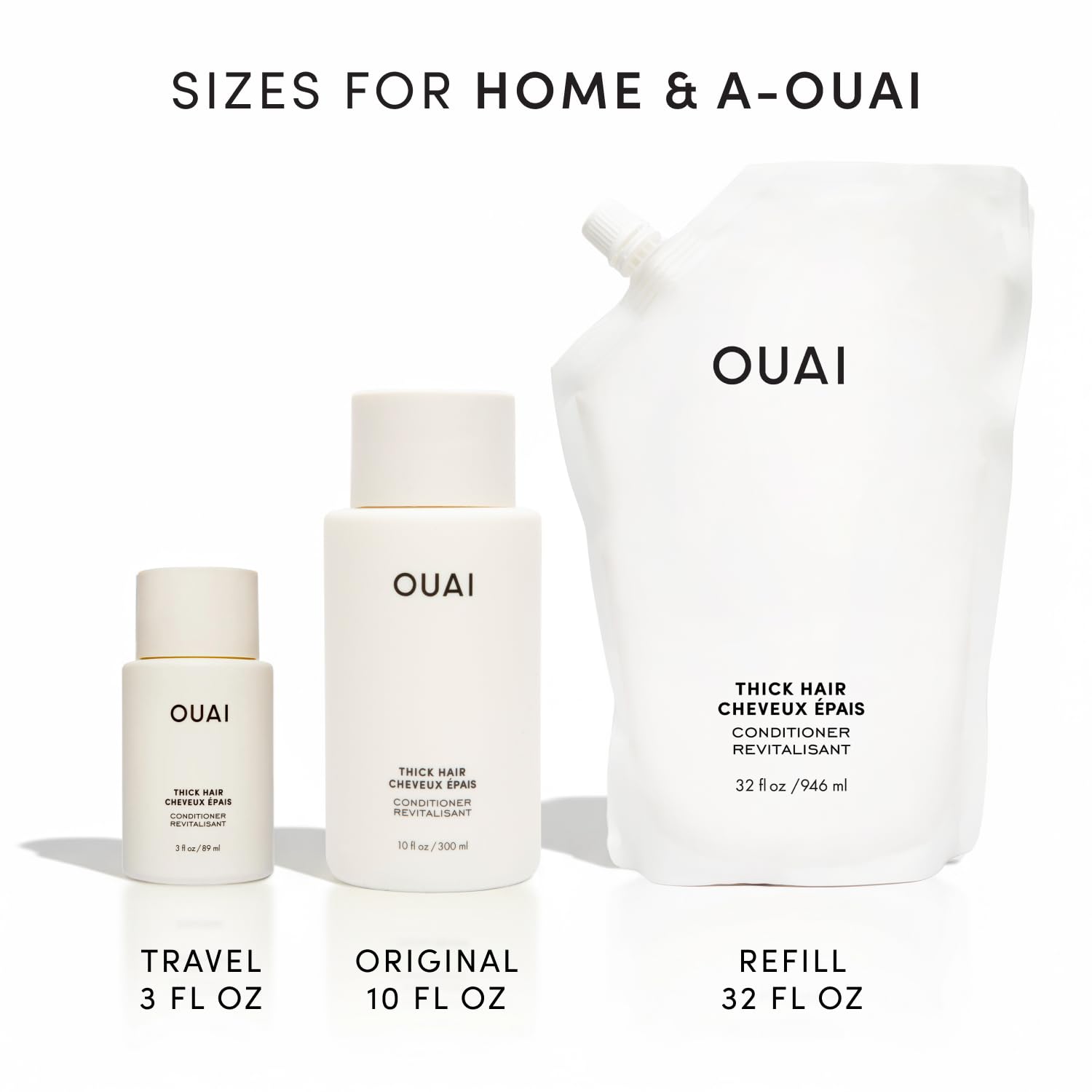 OUAI Thick Hair Conditioner - Moisturizing Conditioner for Dry, Frizzy Hair - Keratin, Marshmallow Root, Shea Butter and Avocado Oil - Paraben, Phthalate & Sulfate Free (10 Oz)