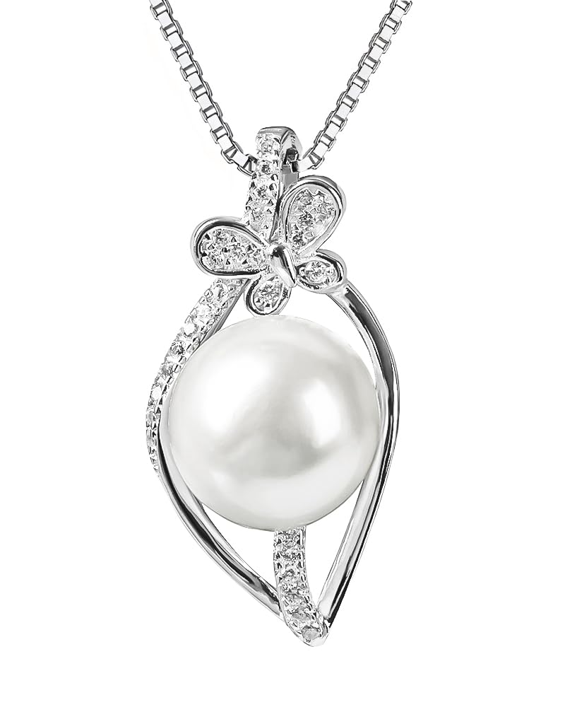 Gifts For Wife Wedding Anniversary - Mothers day gifts - AAA+ Real Pearl Necklaces For Women (18k Gold Plating 925 Sterling Silver) Mothers day necklace ideas Birthday Freshwater Pearl Necklace