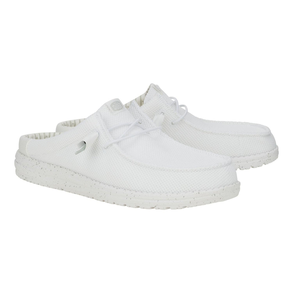 HEYDUDE Wally Slip Stretch Sox, Mens Shoes, Men's Slip-on Loafers, Comfortable & Light-Weight White