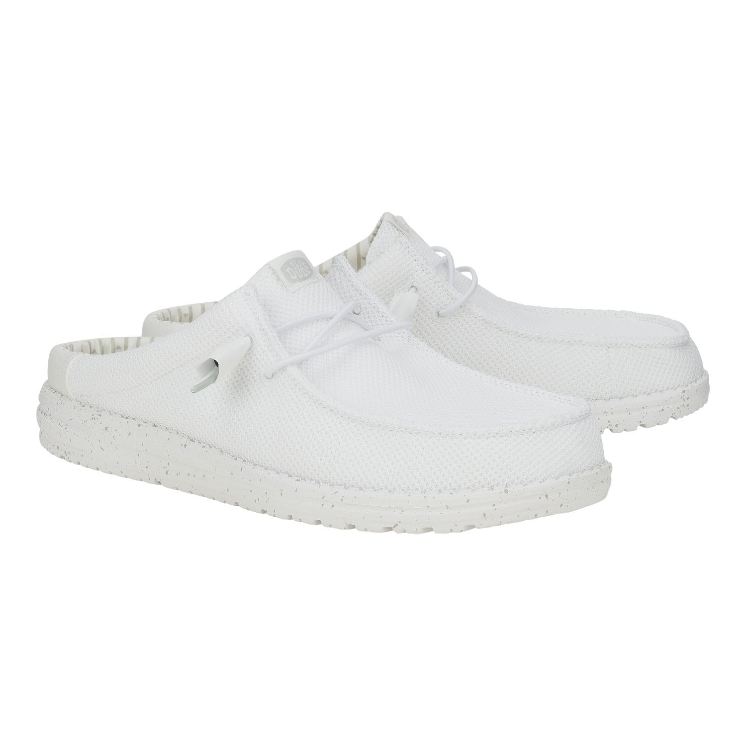 HEYDUDE Wally Slip Stretch Sox, Mens Shoes, Men's Slip-on Loafers, Comfortable & Light-Weight White
