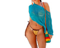 Women Sheer Poncho Top Lightweight Knit Crochet Shrug Bolero Mesh Batwing Sleeve Sweater Cover Up Beachwear