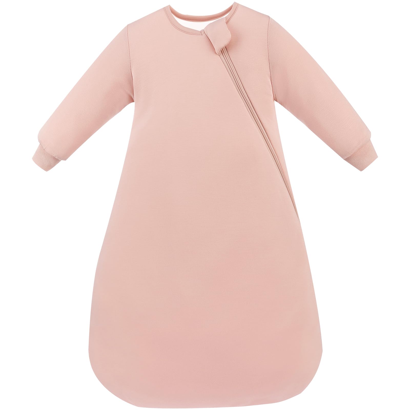 PurComfy Supersoft Long Sleeve Sleep Sack 1.0 TOG, Premium Baby Sleeping Bag 2-Way Zipper Sleep Sack with Sleeves 6-15 Month, Blush