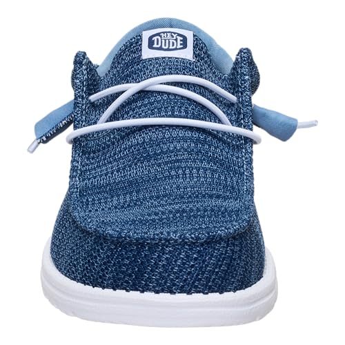 HEYDUDE Men's Wally Funk Craft Mesh Slip On Shoe, Navy Size 11 | Lightweight Casual Loafer