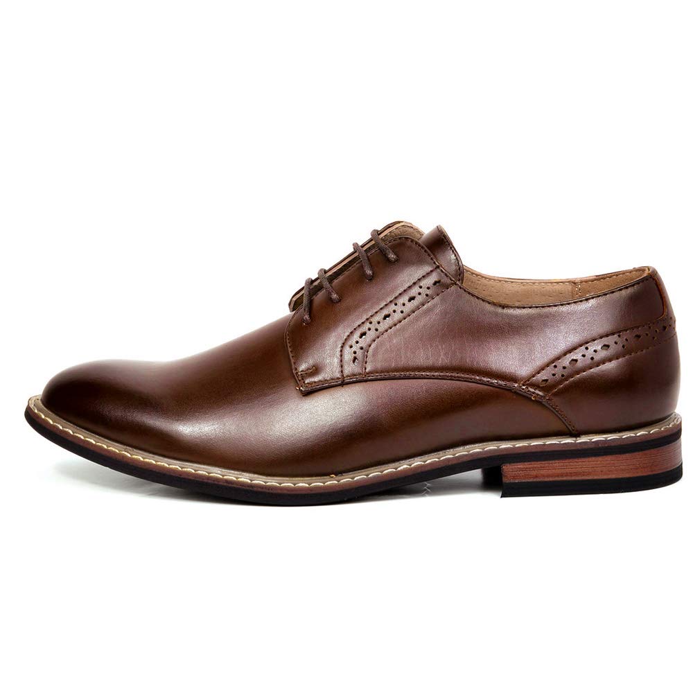 Bruno Marc Mens Leather Lined Dress Shoes, Dark Brown - 14 (Oxford)