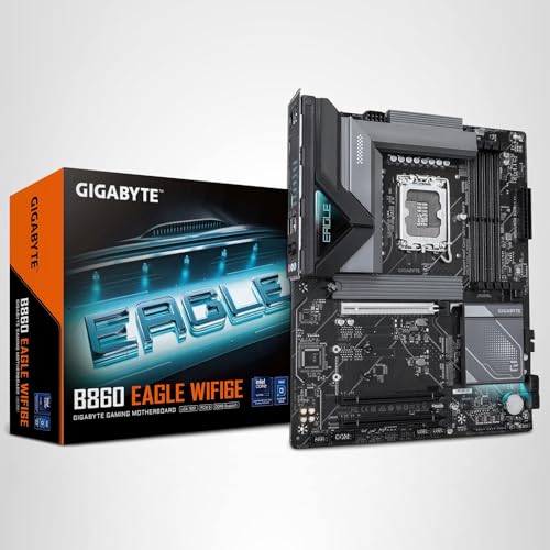 GIGABYTE B860 Eagle WIFI6E Intel Core Ultra (Series 2) LGA 1851 Motherboard, ATX, DDR5, 3X M.2, PCIe 5.0, USB-C, WIFI6E, 2.5GbE LAN, EZ-Latch