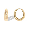 PAVOI 14K Gold Plated 925 Sterling Silver Post Small Chunky Hoop Earrings - Thick Lightweight Gold Hoop Earrings for Women