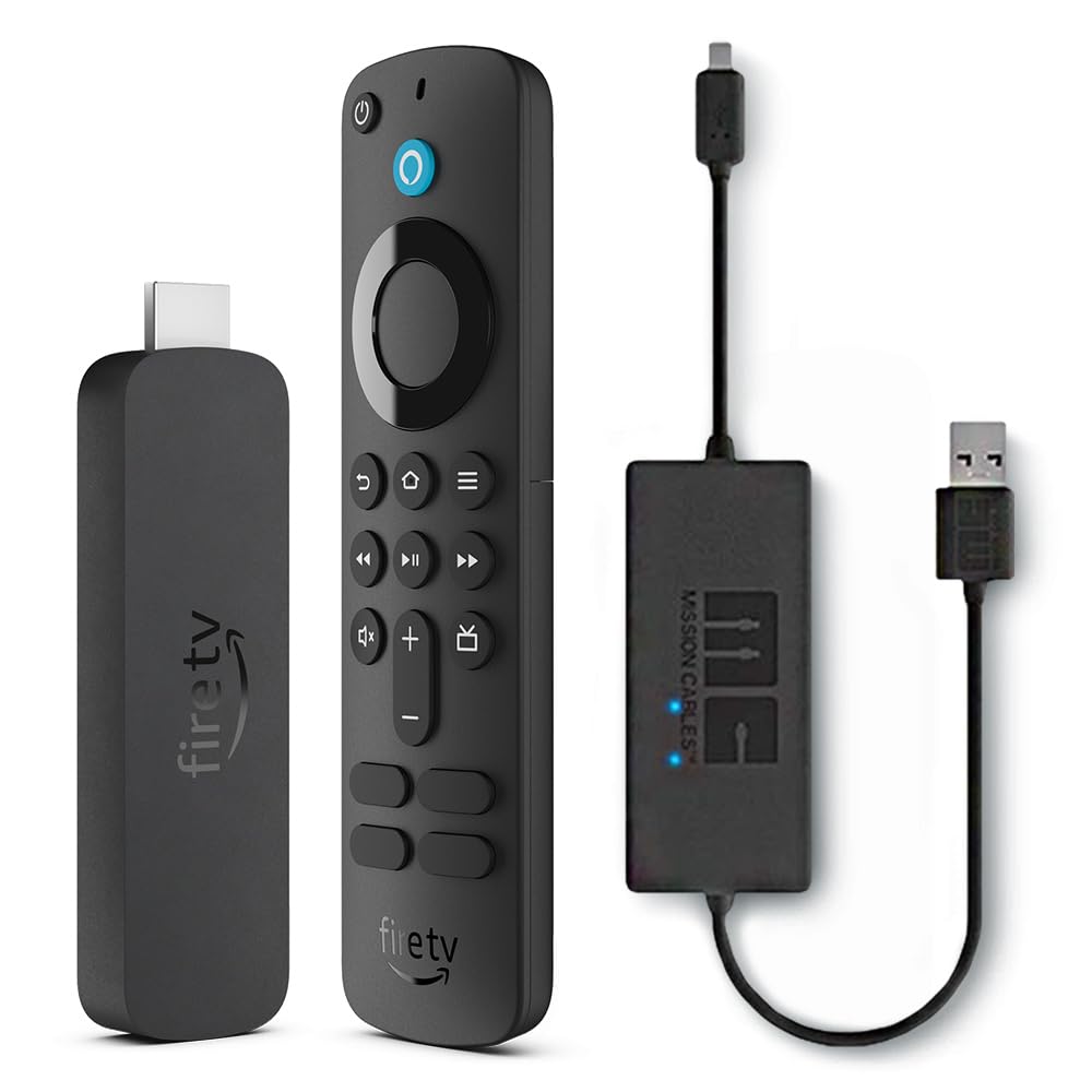 Amazon Fire TV Stick 4K Plus with USB Power Cable (eliminates the need for AC adapter)