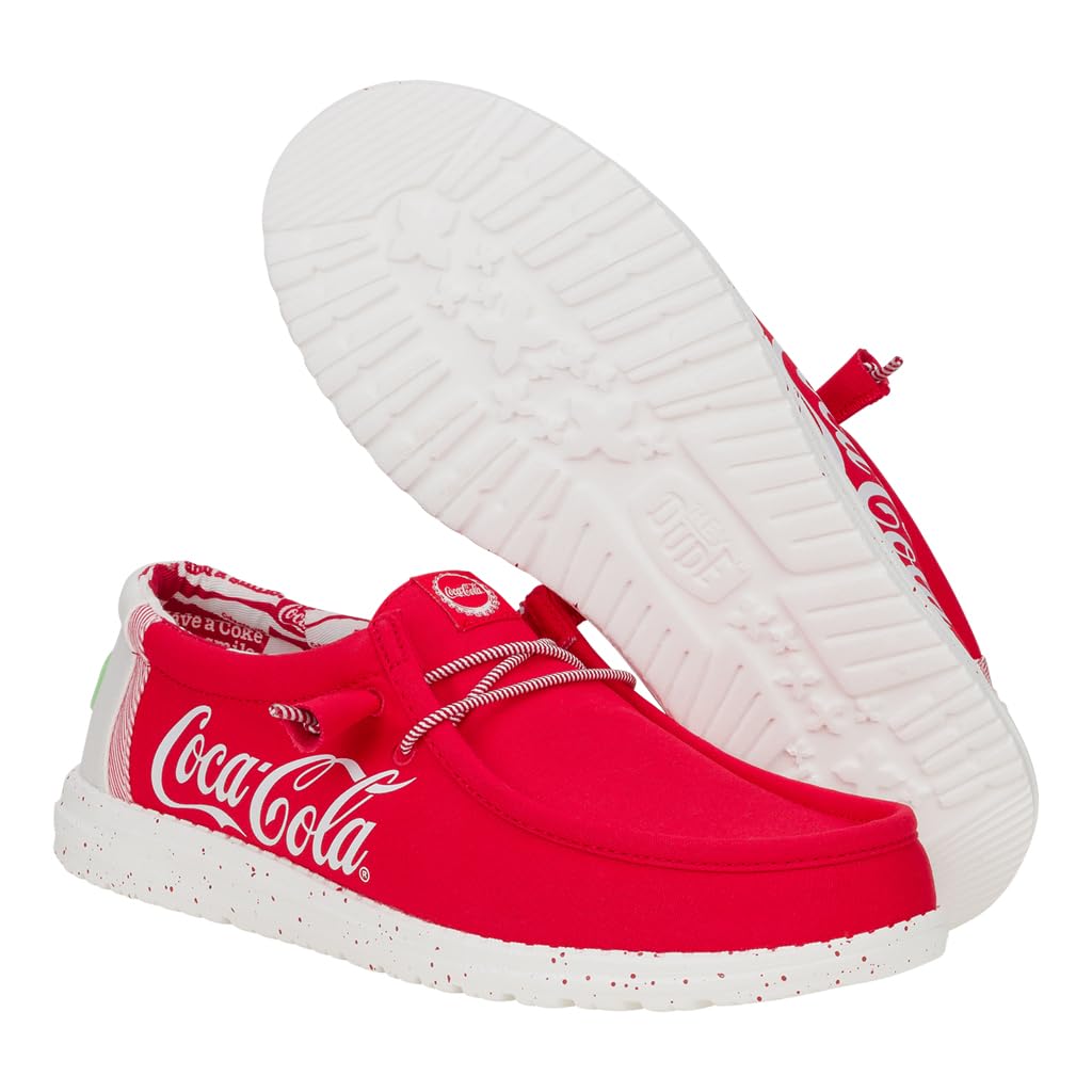 HEYDUDE Wally Coke True Red/White Size M11, Men’s Shoes, Men's Slip-on Loafers, Comfortable & Light-Weight