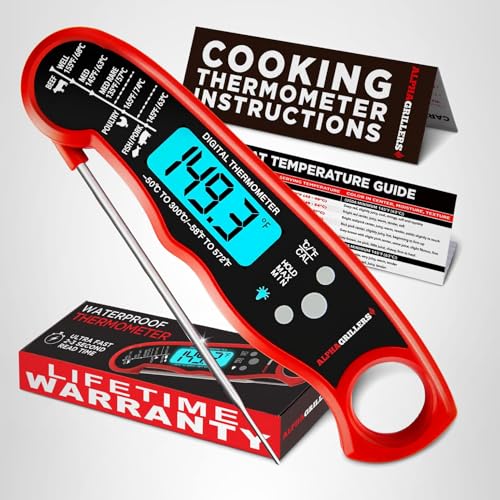 Alpha Grillers Meat Thermometer Digital - Instant Read Food Thermometer for Cooking and Grilling Gifts for Men Valentines Day Gifts for Him Her Mom Dad