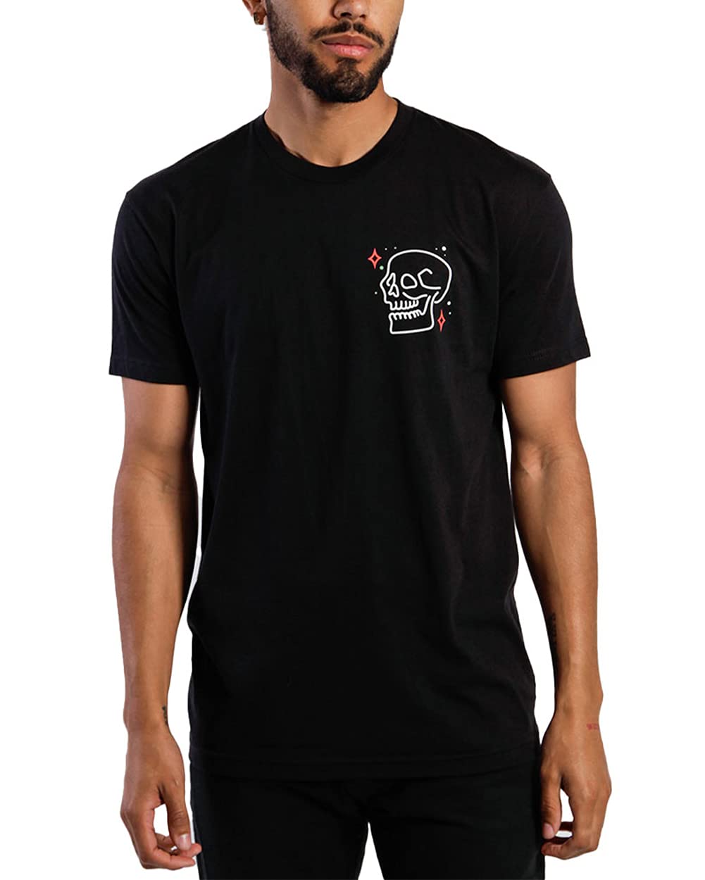 INTO THE AM Thorn Grip Men's Tee - Nature Themed Graphic T-Shirts (Black, Medium)