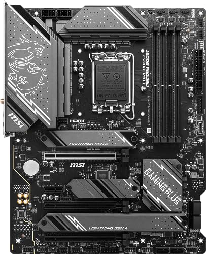 MSI Z790 Gaming Plus WiFi-AMZ Gaming Motherboard (Support 14th/13th/12th Gen Intel Processors, LGA 1700, DDR5, PCIe 5.0, M.2 Slots, 2.5Gbps LAN, USB 3.2 Gen2, Wi-Fi 6E, Bluetooth 5.3, ATX)