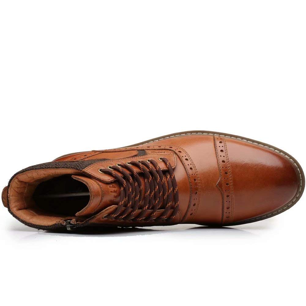 Arkbird Mens Chelsea Boots, Stylish and Comfort Leather Chukka Ankle Boots with Zipper (Brown 9)
