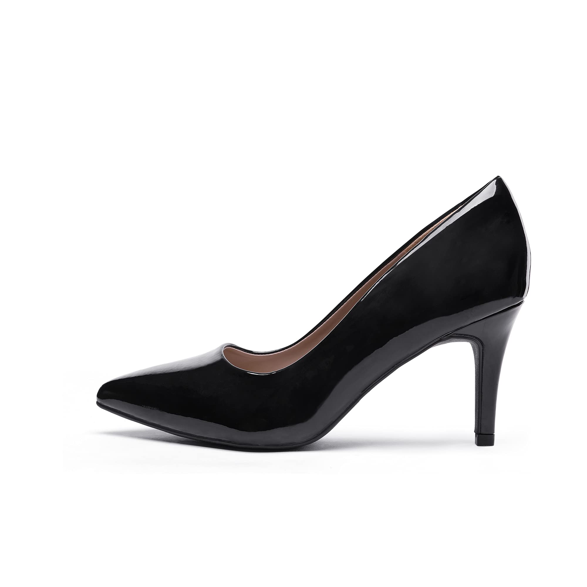 DREAM PAIRS Women's High Stiletto Heels Closed Pointed Toe Dress Pumps Shoes for Wedding Work Office Business, 3 Inches,Size 9.5,Black/Pat,KUCCI