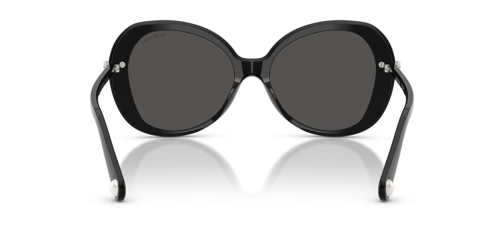 Swarovski Women's SK6059F Low Bridge Fit Butterfly Sunglasses, Black/Dark Grey, 55 mm