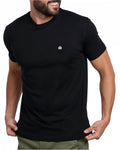 INTO THE AM Men's Logo Basic Tees - Fitted Essential Crewneck Blank T-Shirts Casual Gym Classic Short Sleeve True Fit Fashion Undershirts Tshirts for Guys (Black, Large)