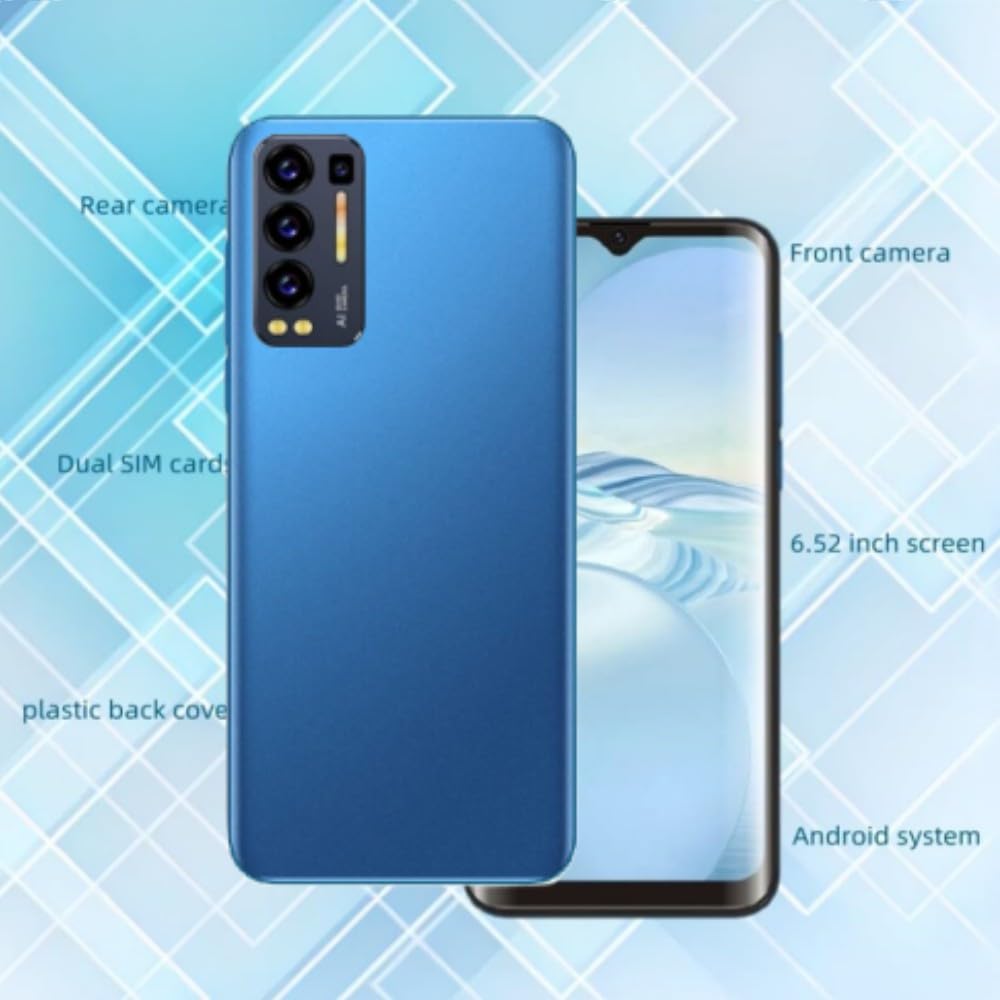 Unlocked Smartphone 6.52 inch Cell Phone for Android，S88U Unlocked Cell Phone，Dual SIM Card，1GB RAM 16GB ROM，Supports SIM Card Frequency Band of 3GWCDMA：850MHZ/2100MHZ，Android Smartphone (Blue)