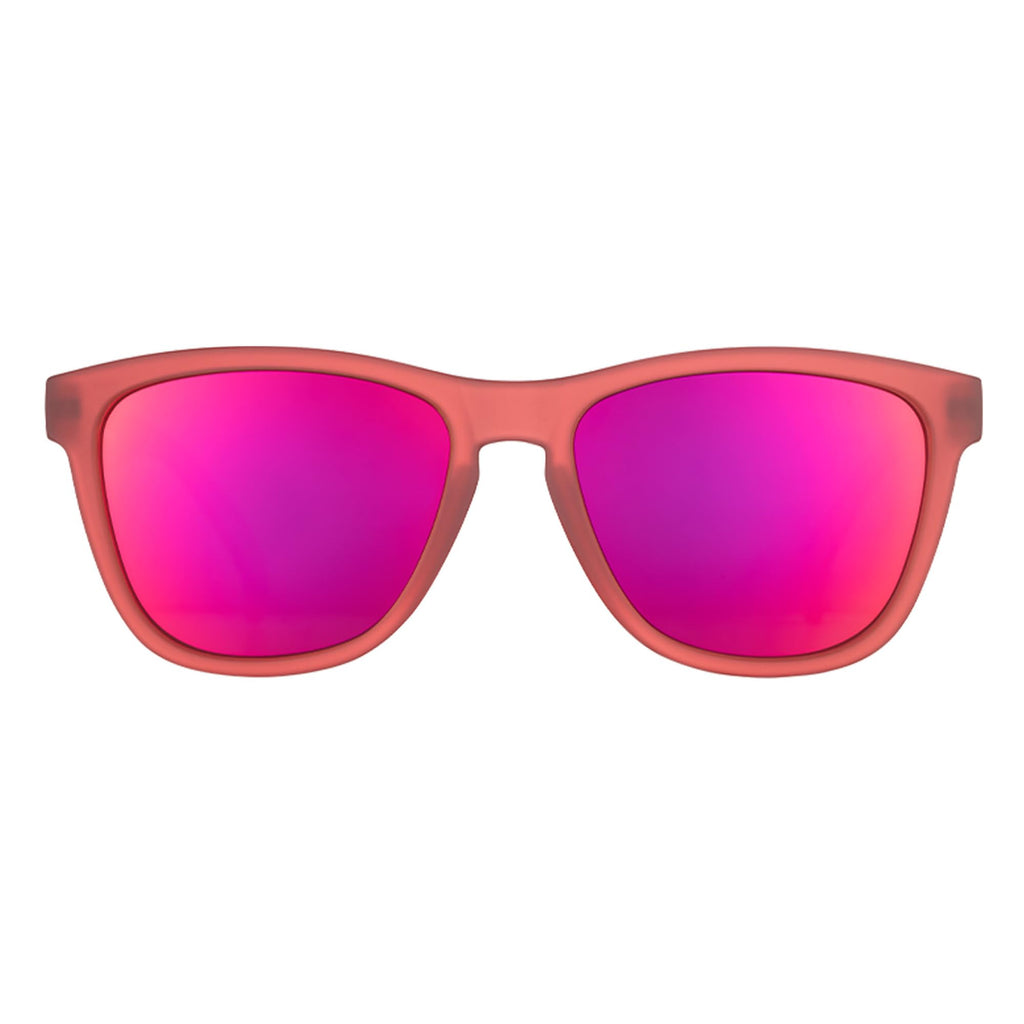 goodr Phoenix At A Bloody Mary Bar Polarized Sunglasses , Medium Sized (OG), Dark Red Translucent Frames with Rose Mirrored Reflective Lenses, UV400 Protection, No Slip, No Bounce