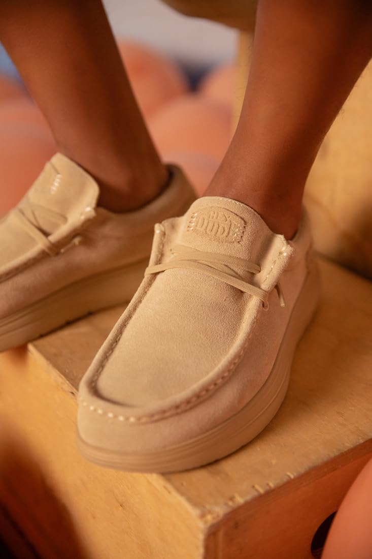 HEYDUDE Wally COMF Suede Tan Size 11, Men’s Shoes, Men's Slip-on Loafers, Comfortable & Light-Weight