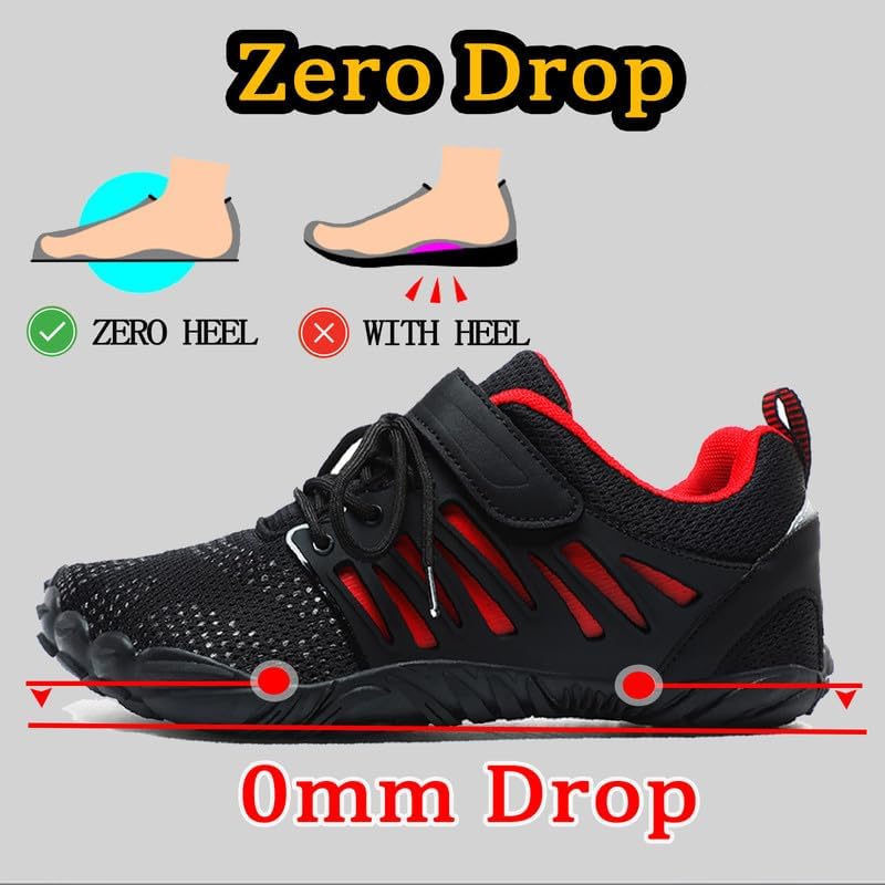 MIFAWA Barefoot Shoes Men Wide Toe Box Zero Drop Water Shoes Men for Gym Workout Minimalist Weightlifting Cross-Trainer Running Hike Grounded Footwear Black