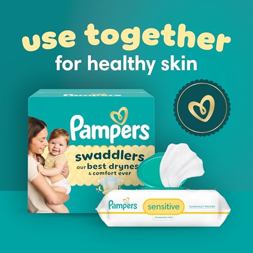 Pampers Swaddlers Diapers, Size 3 (13-26 lbs), 168 Count, Absorbent, Keeps Baby Dry and Comfortable, Skin Safe Disposable Baby Diaper