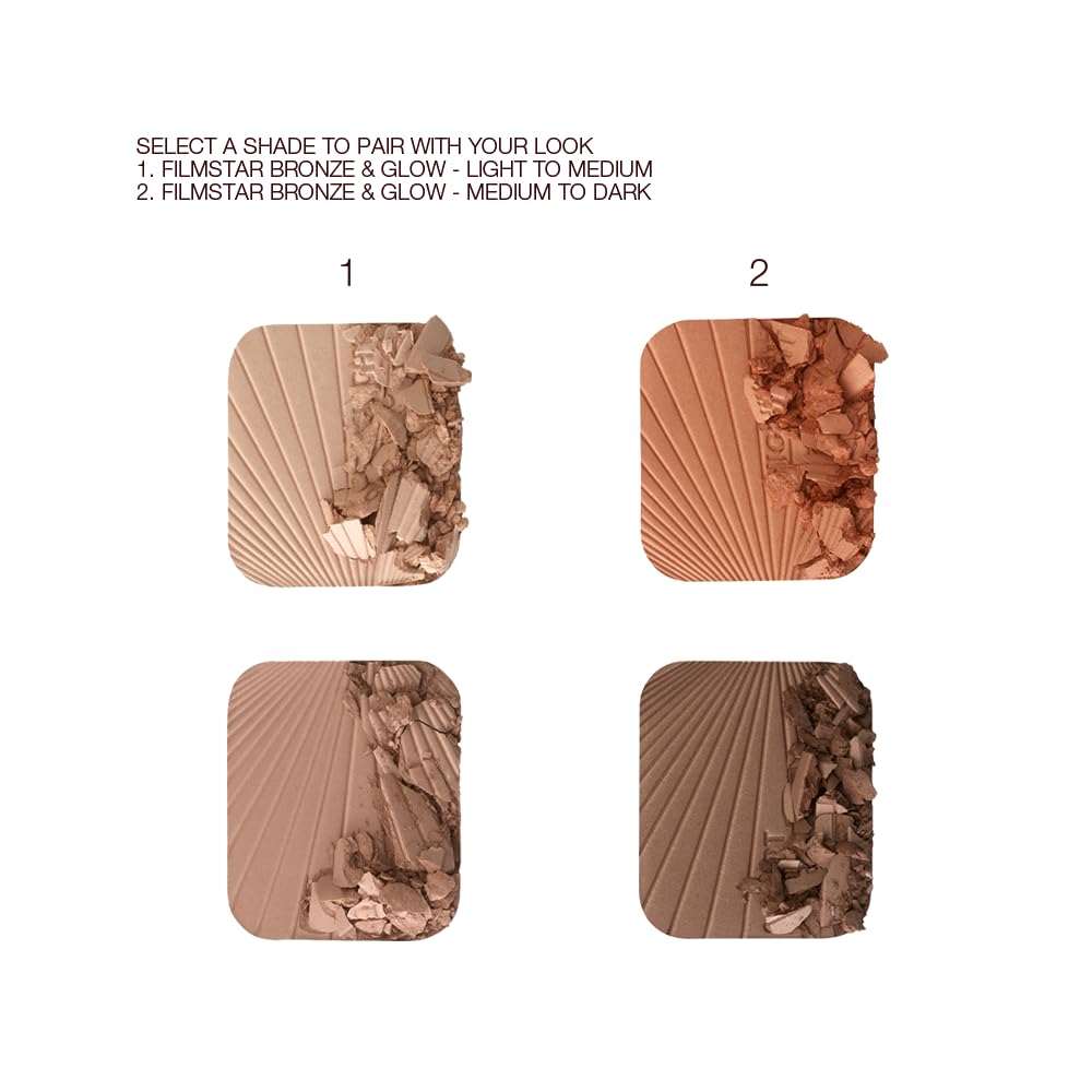 Charlotte Tilbury Filmstar Bronze & Glow Makeup Palette - Compact Powder, Bronzer & Highlighter with Color-Rich Pigments - Leaves Skin with a Sun-Kissed Glow - Light/Medium