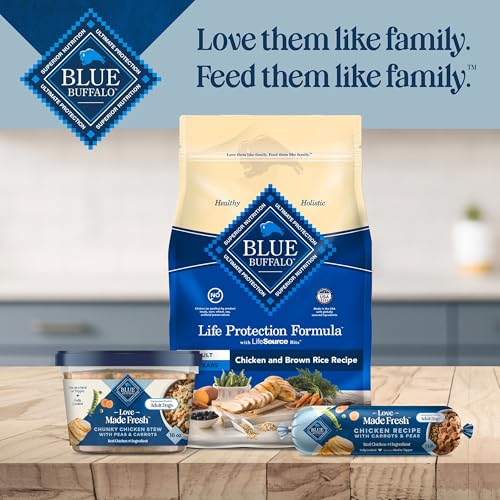 Blue Buffalo Love Made Fresh Natural Adult Dog Food, Refrigerated, Chunky Chicken Stew with Carrots and Peas, Fresh Dog Food, Ready-to-Serve, 1-lb Tub