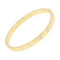 kate spade new york Set in Stone Metal Stone Hinged Bangle, Clear/Gold, One Size