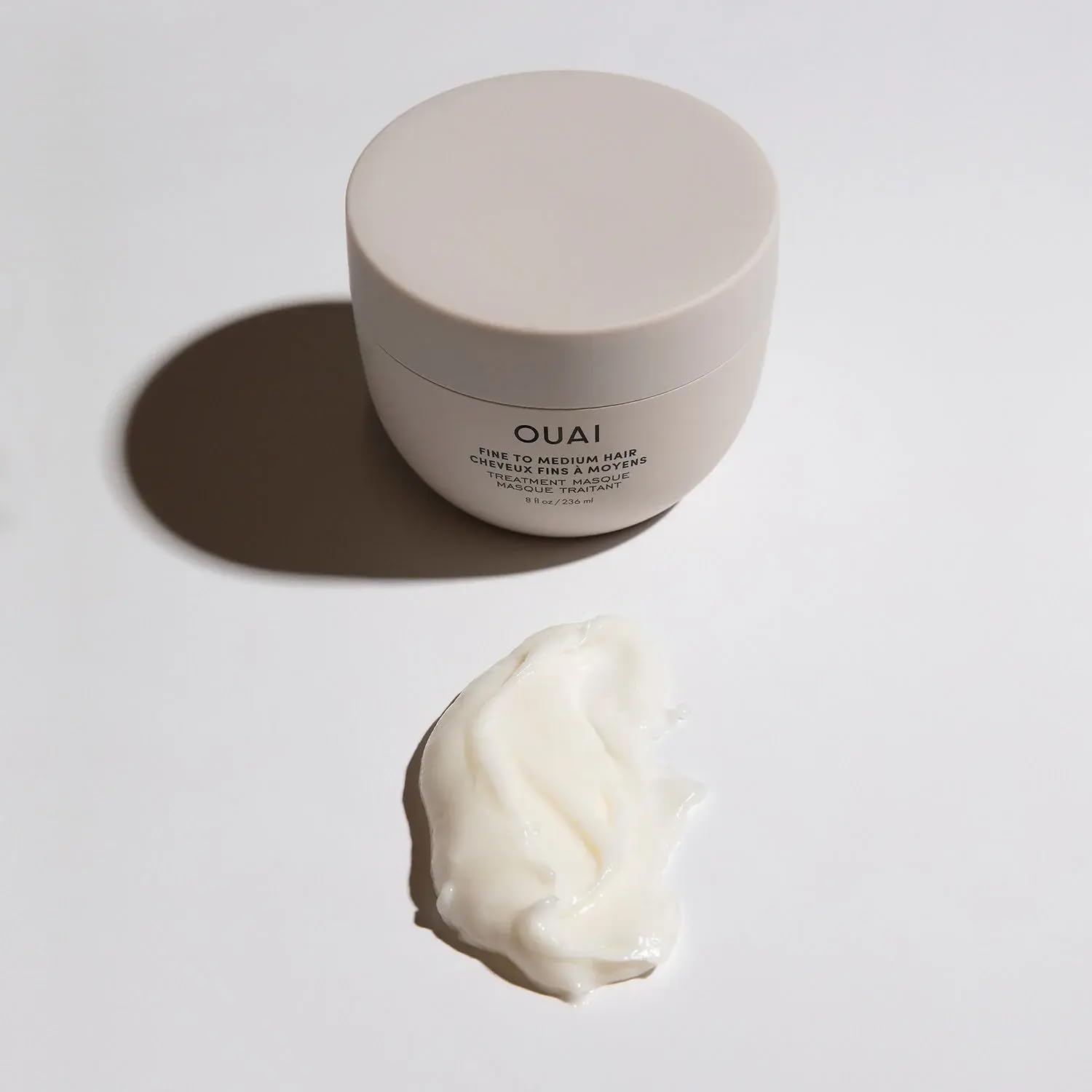 OUAI Fine to Medium Hair Treatment Mask - Lightweight Deep Conditioning Hair Mask with Shea Butter, Keratin & Panthenol - Helps Hydrate, Fight Frizz, Strengthen & Repair Damage (3.4 oz)