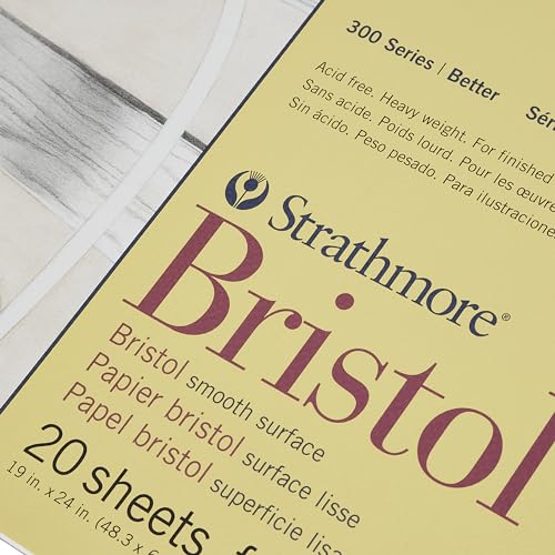 Strathmore 300 Series Bristol Smooth Pad, 19"x24" Tape Bound, 20 Sheets