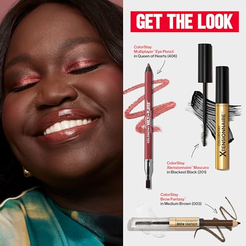 Revlon ColorStay Brow Fantasy, All In One Eyebrow Powder Pencil with Shaping Clear Gel, Gel Infused with Panthenol, Smudge-proof, 16HR Visibly Full Brows, 002 Soft Brown