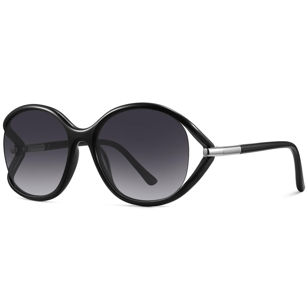 Fozono Trendy Oval Sunglasses for Women with UV400 Protection, Fashion round Shades for Driving, Vacation, Daily Wear & Outdoor Activities