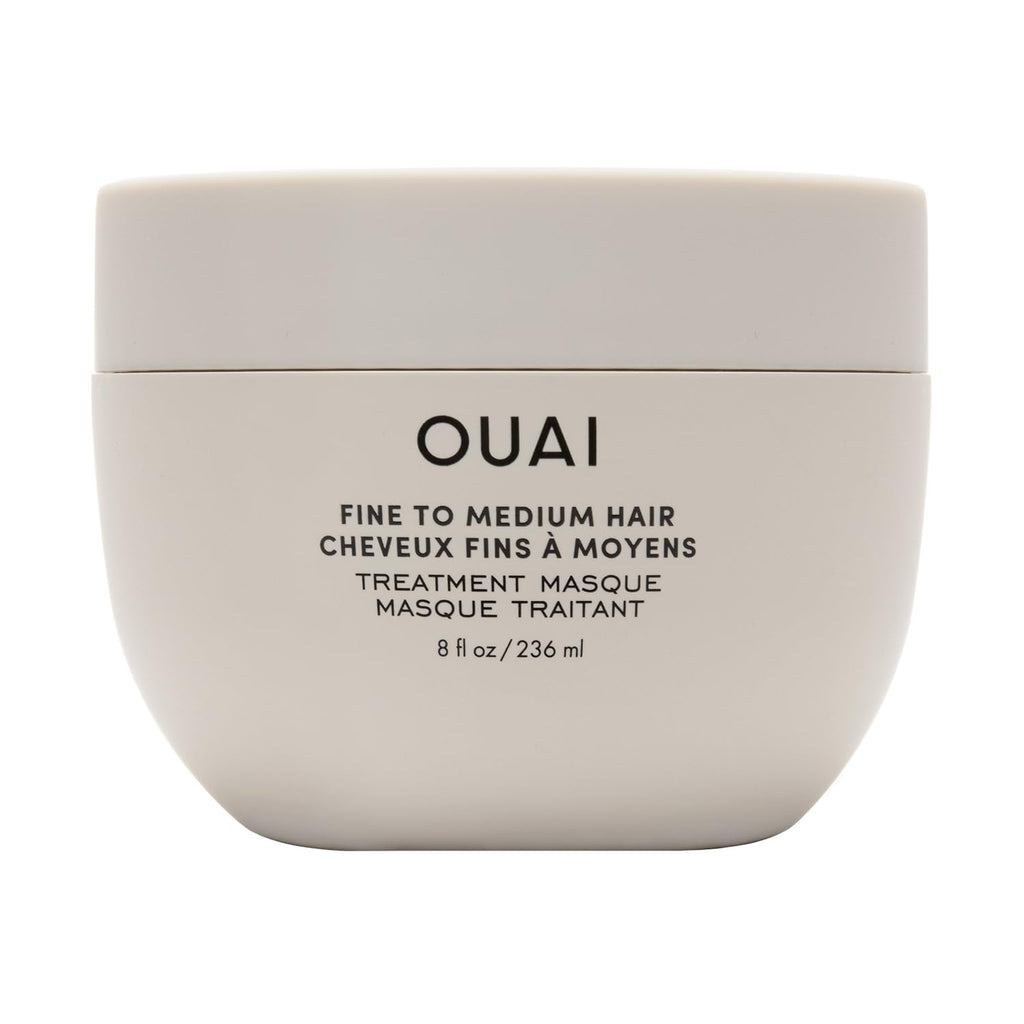 OUAI Fine to Medium Hair Treatment Mask - Lightweight Deep Conditioning Hair Mask with Shea Butter, Keratin & Panthenol - Helps Hydrate, Fight Frizz, Strengthen & Repair Damage (3.4 oz)
