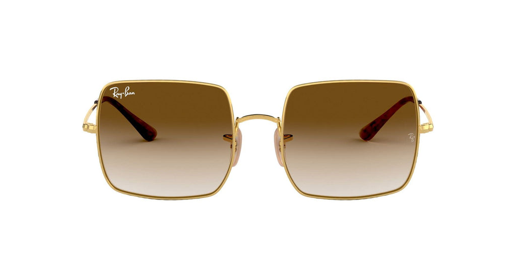 Ray-Ban Womens RB1971 Square Square Sunglasses, Gold/Clear Gradient Brown, 54 mm