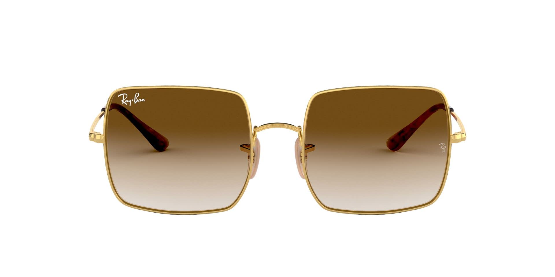 Ray-Ban Womens RB1971 Square Square Sunglasses, Gold/Clear Gradient Brown, 54 mm