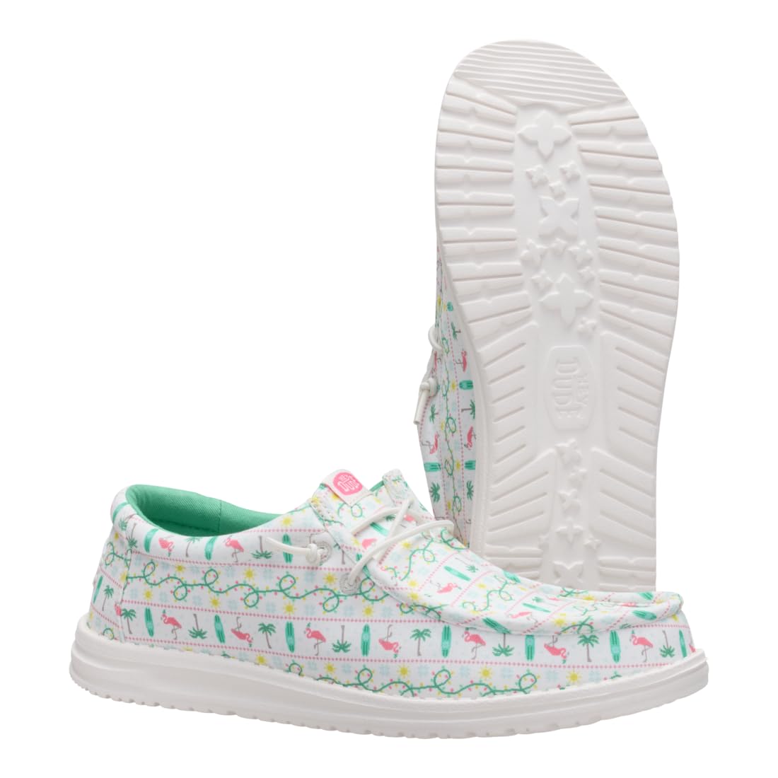HEYDUDE Wally Beachmas White/Multi 11, Men’s Shoes, Slip-on Loafers, Comfortable & Light-Weight