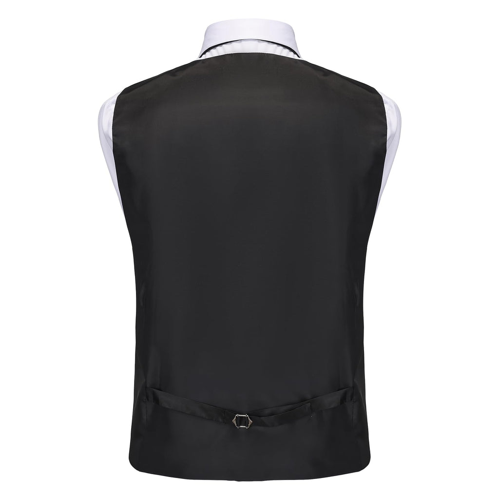 H&ZY Mens Suit Vest Paisley Victorian Costume Jacquard Floral Formal Waistcoat Gothic Steampunk Vests Tie Set