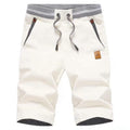 Tansozer Men's Shorts Casual Classic Fit Drawstring Summer Beach Shorts with Elastic Waist and Pockets (White, Medium)