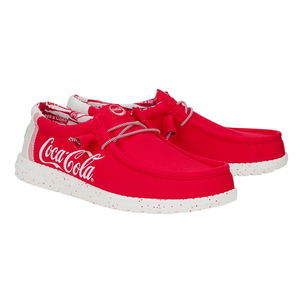 HEYDUDE Wally Coke True Red/White Size M11, Men’s Shoes, Men's Slip-on Loafers, Comfortable & Light-Weight
