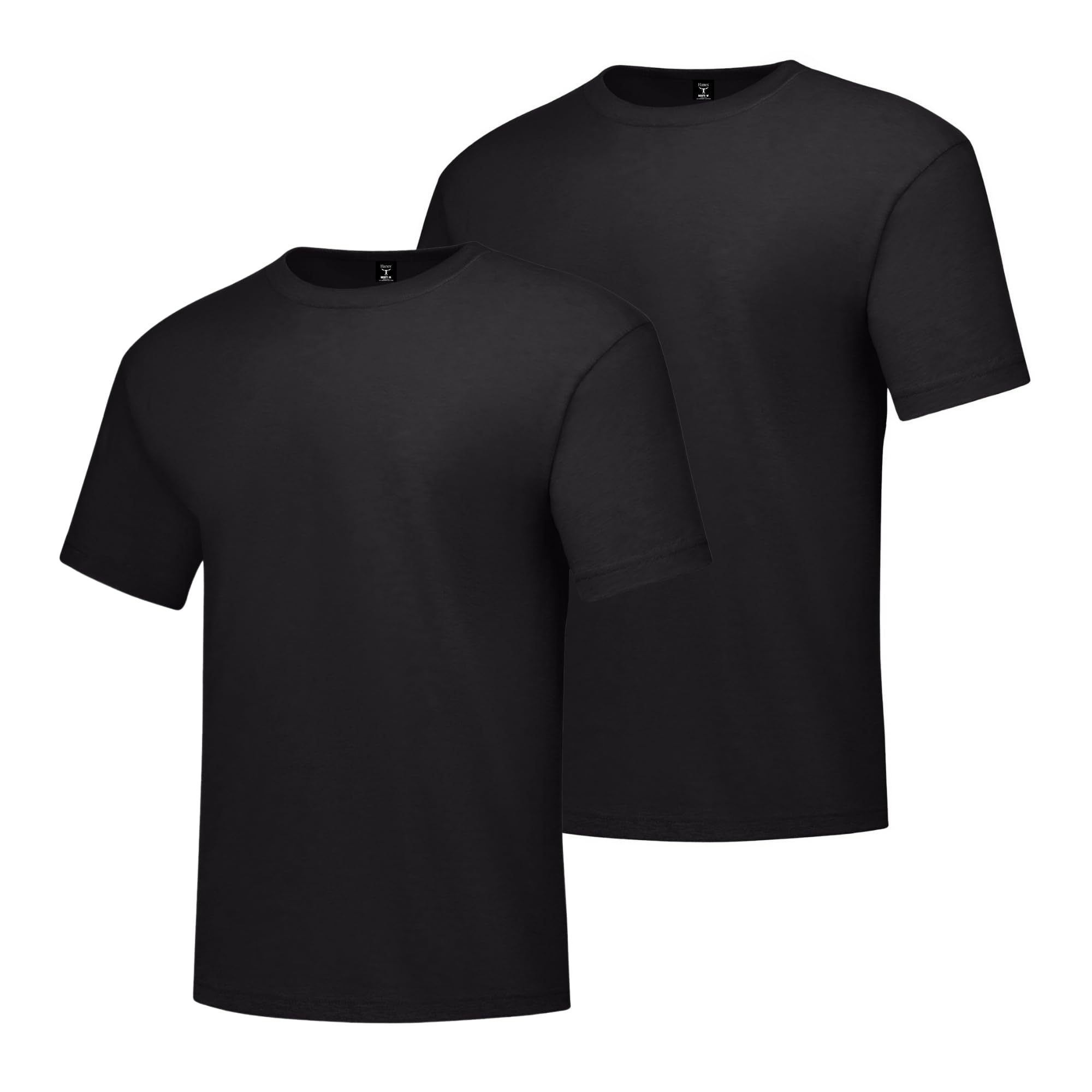 Hanes Size Men's Beefy Short Sleeve Tee Value Pack (2-Pack), Black, 4X-Large/Tall