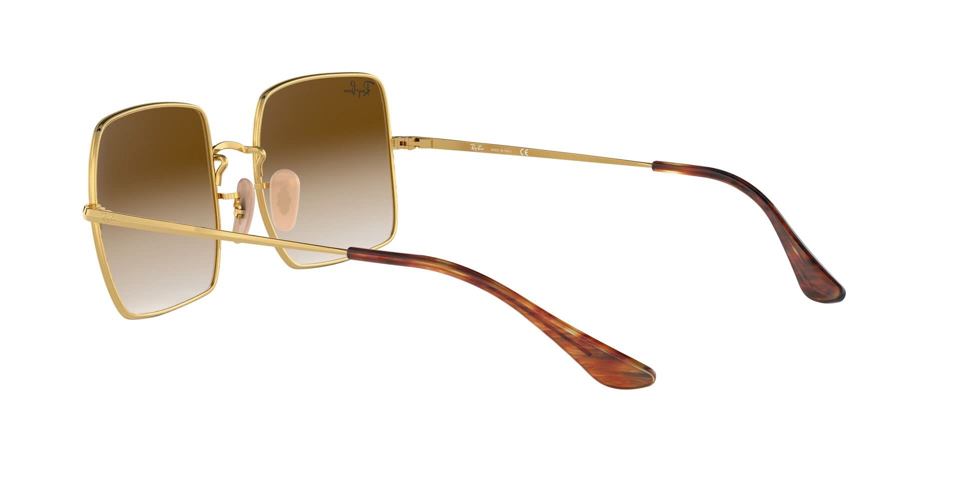 Ray-Ban Womens RB1971 Square Square Sunglasses, Gold/Clear Gradient Brown, 54 mm