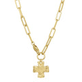 James Michelle Chunky Cross Chain Necklace for Women – Premium Waterproof, Tarnish-Free, Gold PVD Coated Jewelry – Hypoallergenic – Perfect for Beach, Weddings, Gifts – 18 Inch Length